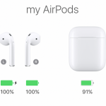 AirPodsのバッテリー残量はステイタスバーには表示されない