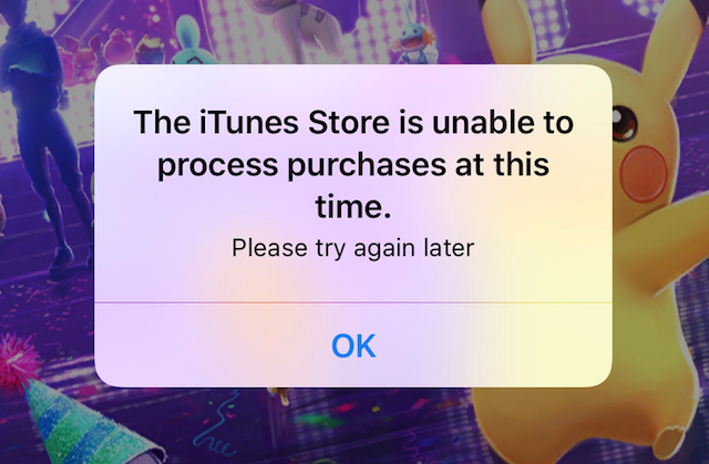 解消済み アプリを開くと The Itunes Store Is Unable To Process Purchases At This Time と表示される ふーてんのipad